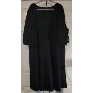 Ryan Wythe Fit & Flare Dress - 3/4 Sleeve - Size 5x - Black - NWT